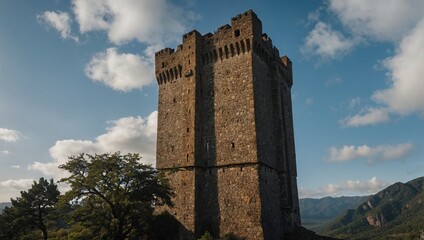 An elegant archer tower illuminated by candlelight creates warmth