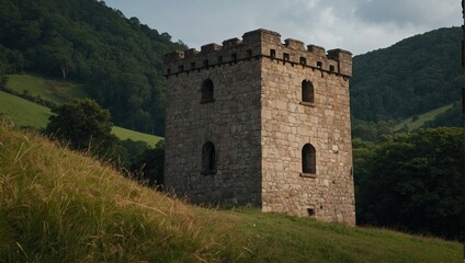 An elegant archer tower surrounded by colorful foliage creates a picturesque autumn scene