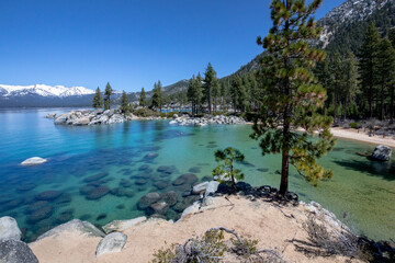 Lake Tahoe Sand Harbor Beach, the beach is known for its crystal-clear waters, soft sand, and...