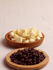 menu snack ingredient photo chocolate chips strawberry walnut cheese dessert sweet food kitchen set