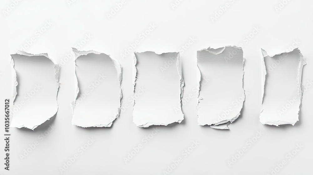 Poster torn white papers placed on a clean background for creative use generative ai