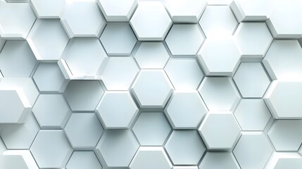 Abstract White Hexagon Pattern Wall