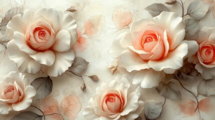 delicate watercolor set of white and pink roses on a white background perfect for wedding invitations and floral designs radiating romance and elegance in every stroke