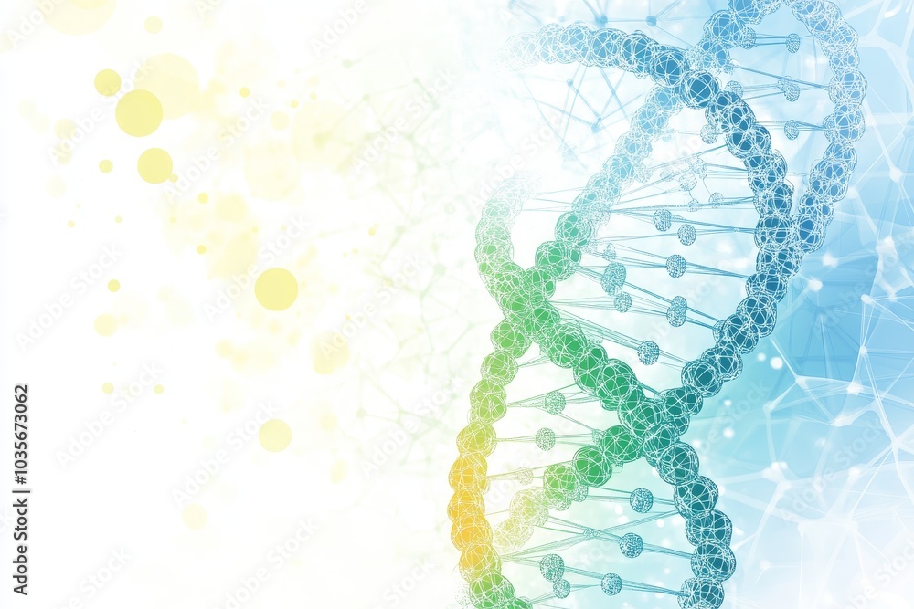 Poster a clean and creative interpretation of science, with colorful geometric shapes against a white backg