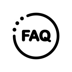 Faq icon. Frequently asked question. Inquiry, feedback, problem, customer service concepts. Flat vector design isolated illustration.