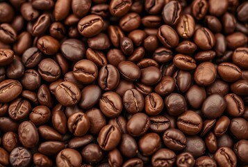 Fototapeta premium Coffee Beans A close up of coffee beans with rich earthy tones ;