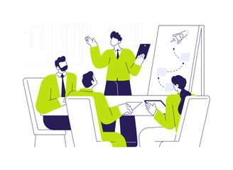 Leadership communication abstract concept vector illustration.