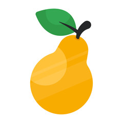 A flat design icon of pear 

