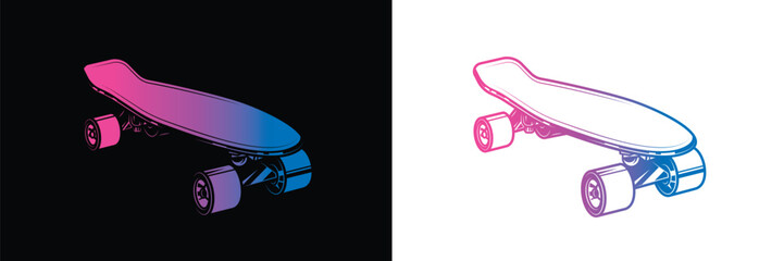 Retro skateboard. Original vector illustration in vintage style. T-shirt design.