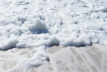 Waves and Seafoam Waves churn and create thick layers of seafoam