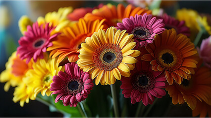 Fototapeta premium Beautiful Bouquet of Flowers – Elegant Floral Arrangement