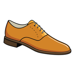 Modern fashion oxford shoes with flat sole. Colored vector illustration isolated on white background