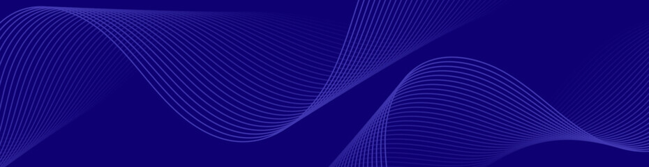 Abstract background with lines and waves. Web banner size. Element for design isolated. Vector background for brochure, booklet, flyer, poster. Blue gradient