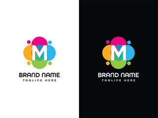 M letter Leaf Logo Aeroplane logo Design  Template