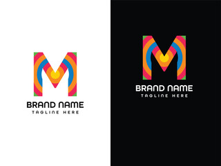 M letter Leaf Logo Aeroplane logo Design  Template