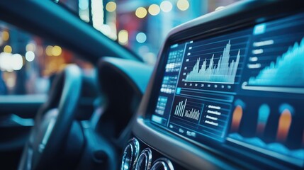 Naklejka premium Marketing Team Analyzing Data on Digital Dashboard