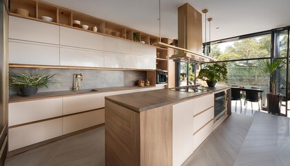 A luxurious modern kitchen with a Scandinavian touch