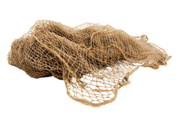 Fishing Net Isolated on a transparent Background for Use in Fishing Industry Marketing and Design Projects