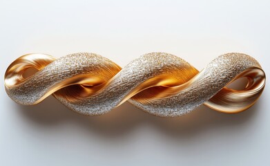 Fototapeta premium An image of a golden ribbon on a transparent background, in PNG format.