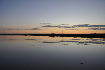 The beautiful natural Wetland Limassol Akrotiri Marsh landscape in Cyprus