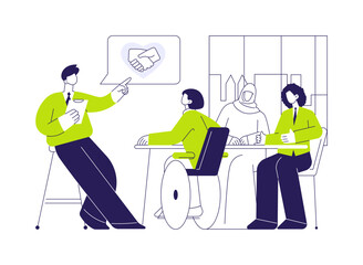 Diversity training abstract concept vector illustration.