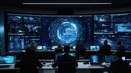 Corporate Meeting in High-Tech Control Room