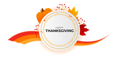 Vector illustration of Happy Thanksgiving social media template