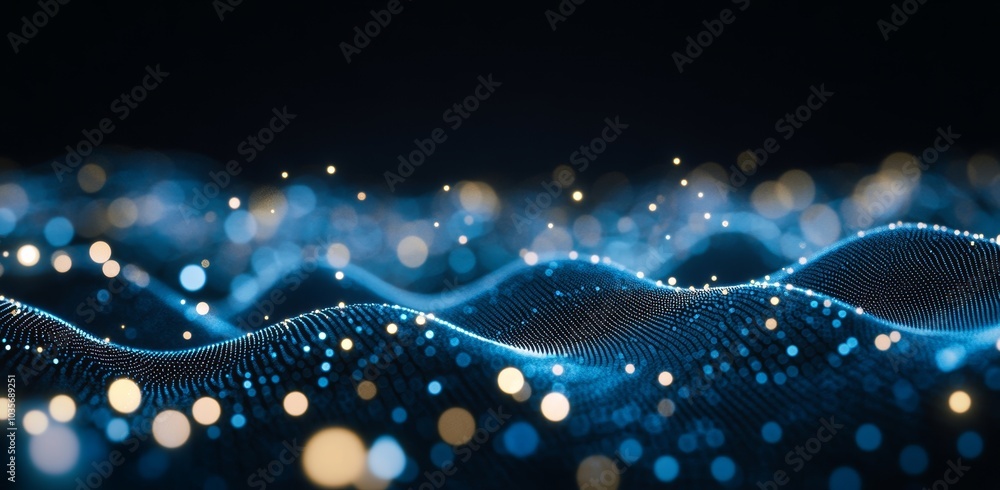 Aufkleber innovative communication and technology concepts represented by futuristic waveform dot connections 