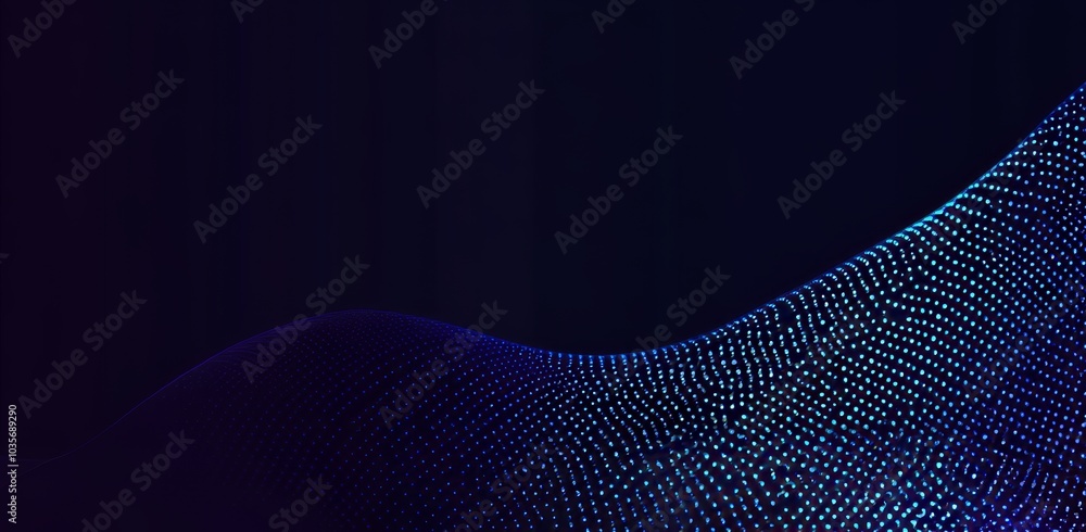 Poster innovation and technology concepts illustrated by futuristic waveform dots and high-tech circuit fra
