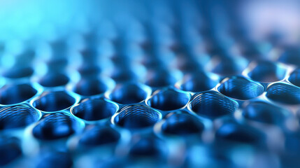 Fototapeta premium Innovative blue textured surface with hexagonal patterns, showcasing modern material design and technology. intricate details evoke sense of depth and sophistication