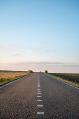View of the stage of the Camino de Santiago from Hornillos del Camino to Castrojeriz through the Meseta de Cerealera.