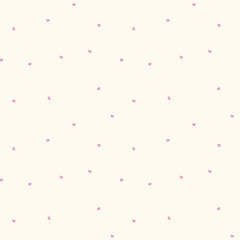 Charming minimalistic vector pattern with small pink hearts on a beige background. Perfect for stationery, home decor, fashion, and Valentine's Day designs.