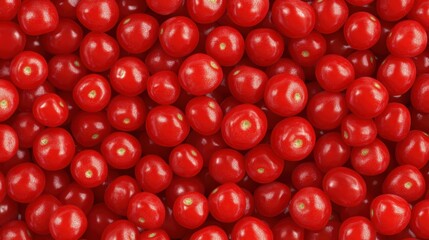 A seamless background of bright red cherry tomatoes, some whole and some halved, packed tightly together with no empty space visible.