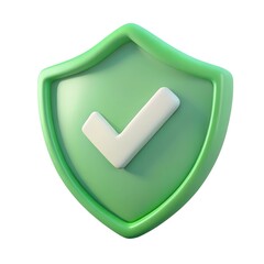 Green Shield 3D Icon