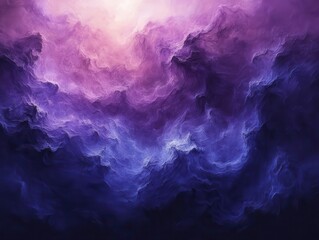 Obraz premium mysterious stormy sky swirling with blue-purple glowing fog and textured mist, blending colors in a captivating abstract scene evoking intrigue and depth