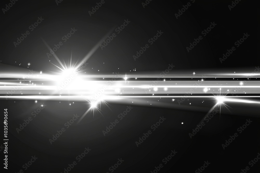 Poster metallic lines on a horizontal background. 3d rendering