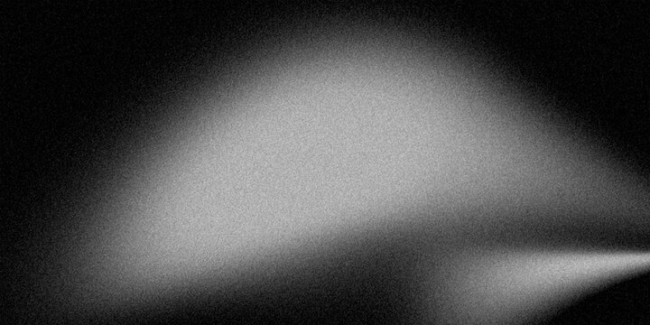 Abstract monochrome grainy gradient with dark tones, A noise texture with soft gradient light fading from dark to light, creating an abstract black and white visual effect.
