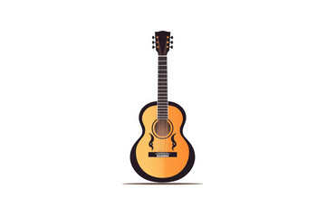 Naklejka premium generated illustration of wooden guitar on a white background.