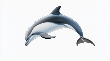 Dolphin leaping, white isolate background