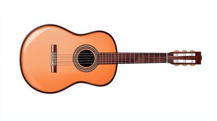 Acoustic guitar, white isolate background