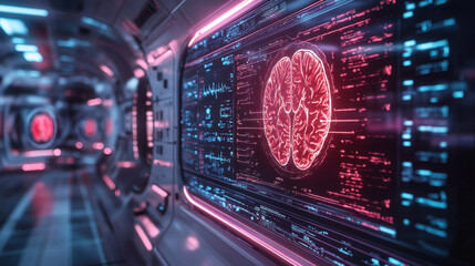 Obraz premium A cutting-edge medical imaging technology platform featuring real-time MRI scans, AI-powered diagnostics, and high-definition imaging systems