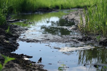 Obraz premium Water pollution in the environment 