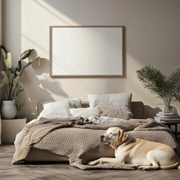dog sleeping on the bed
