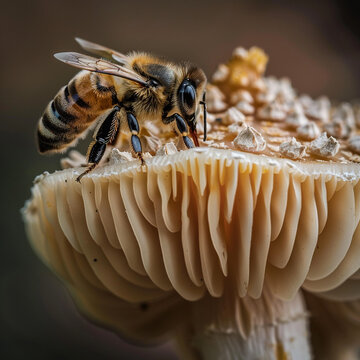 close up of bee on flower