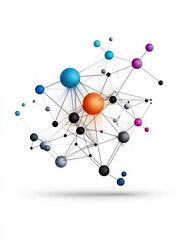 Obraz premium Colorful molecular structure on white background