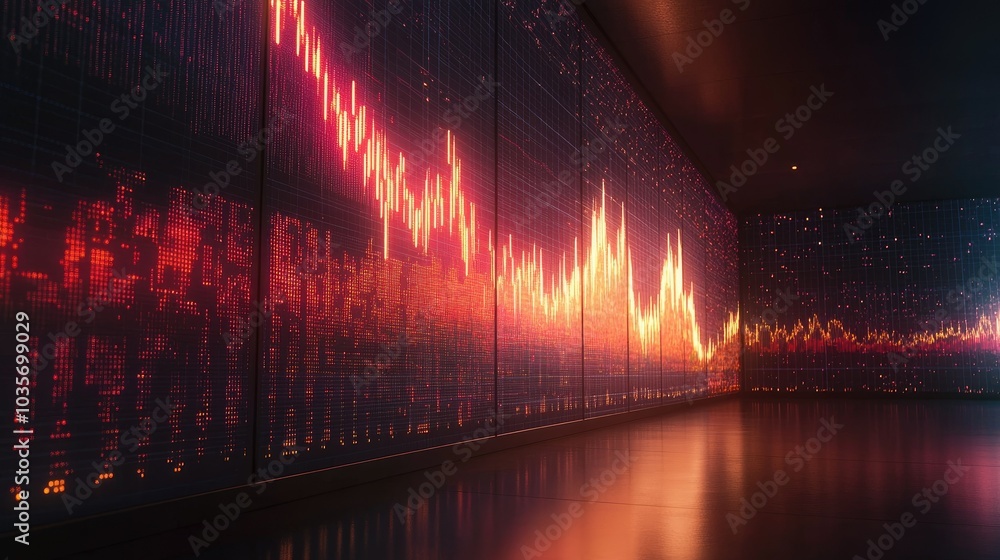 Poster vibrant animated sales data visualization display