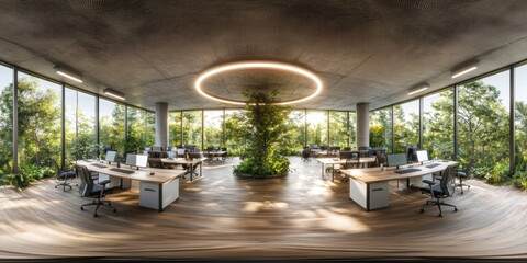 Fototapeta premium Modern Office Green View.