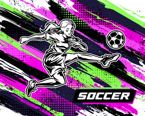 Soccer Female Athlete Silhouette