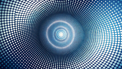 Abstract blue and white dot spiral pattern background
