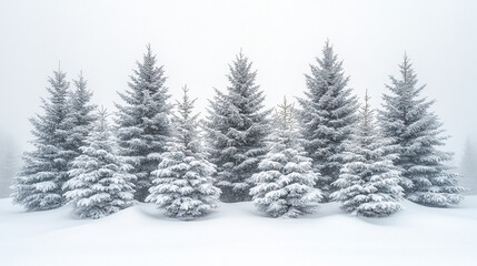 Naklejka premium Background of snow-covered trees